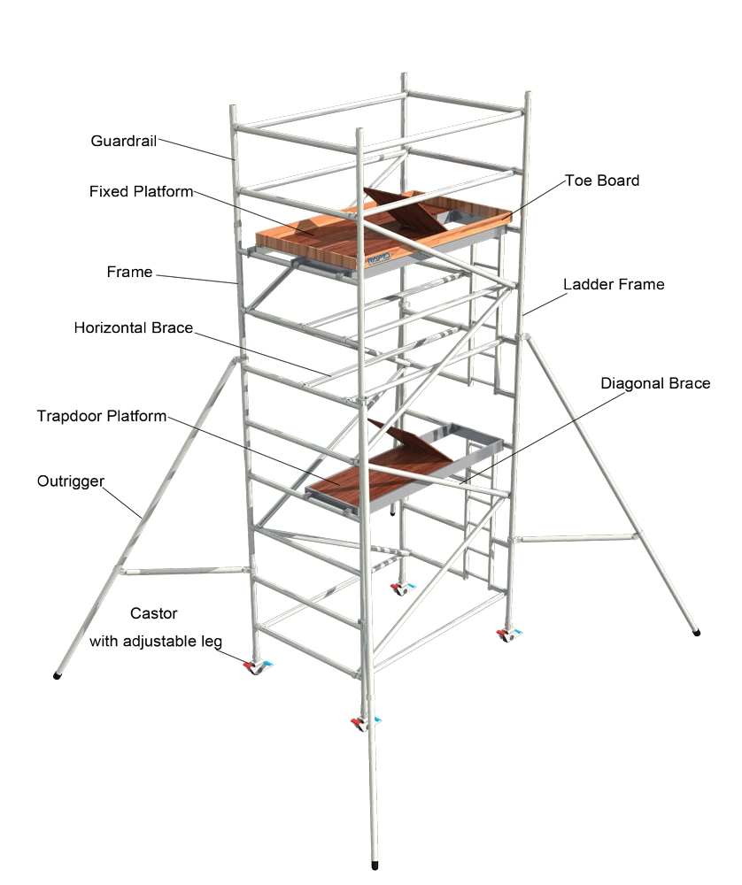 Aluminum Modular Movable Scaffolding Slab Prop Shore Formwork Mobile Tower Building System